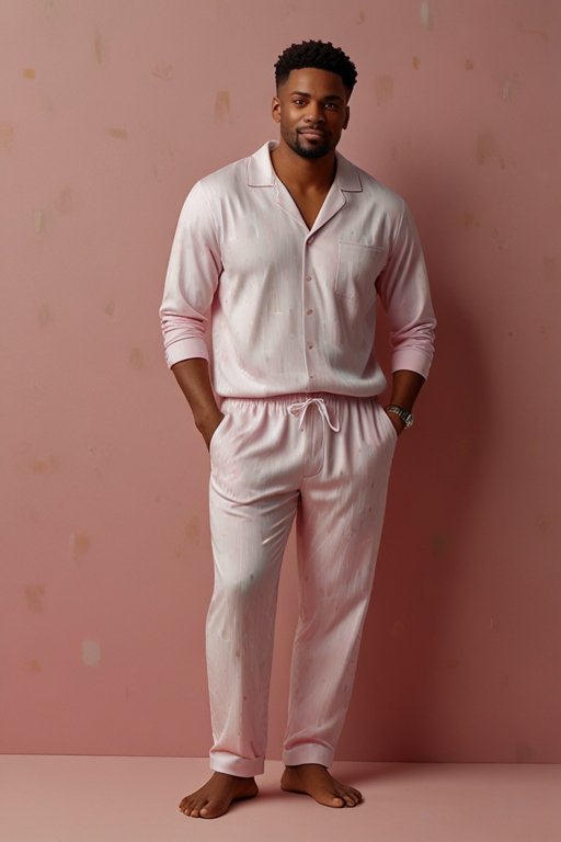 Sleepwear, Relaxed Fit Satin Set – Pink Benjima - Image 4