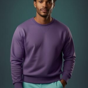 Sweatshirt, Premium Fleece Crewneck – Purple Benjima