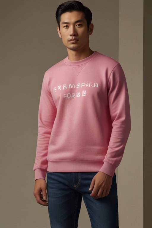 Sweatshirt, Minimalist Crewneck – Pink Benjima - Image 4