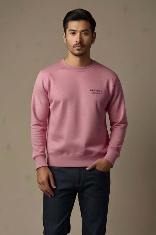 Sweatshirt, Minimalist Crewneck – Pink Benjima