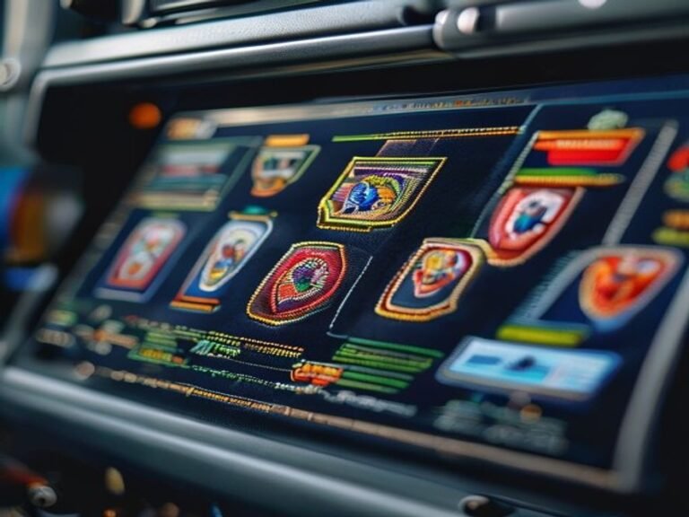 Digital embroidery software interface showing technical design files for football jerseys