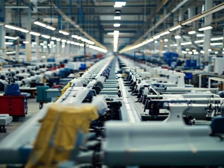 Internal view of garment manufacturing floor
