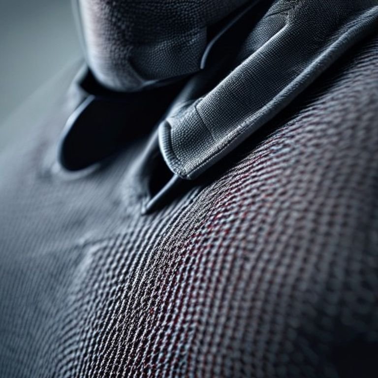 Close up of sublimated jersey collar stitching and fabric texture