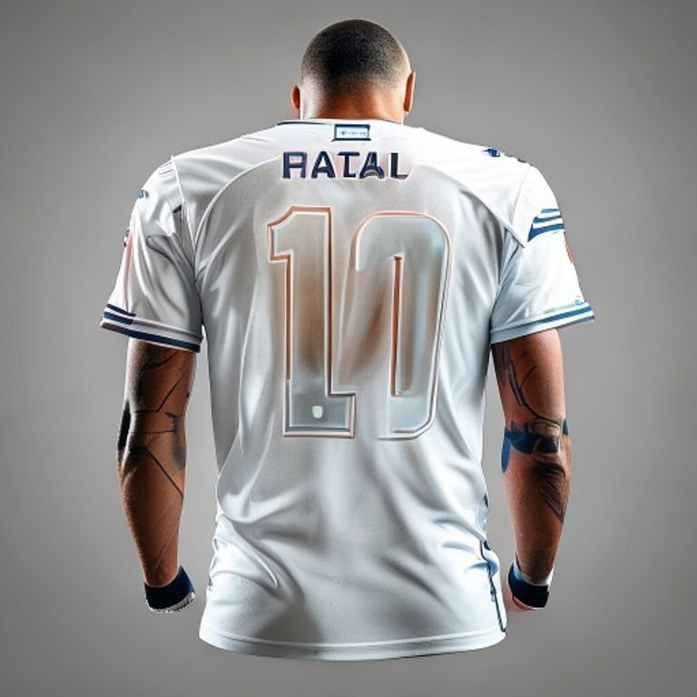 Heat transferred player number on a personalized football jersey