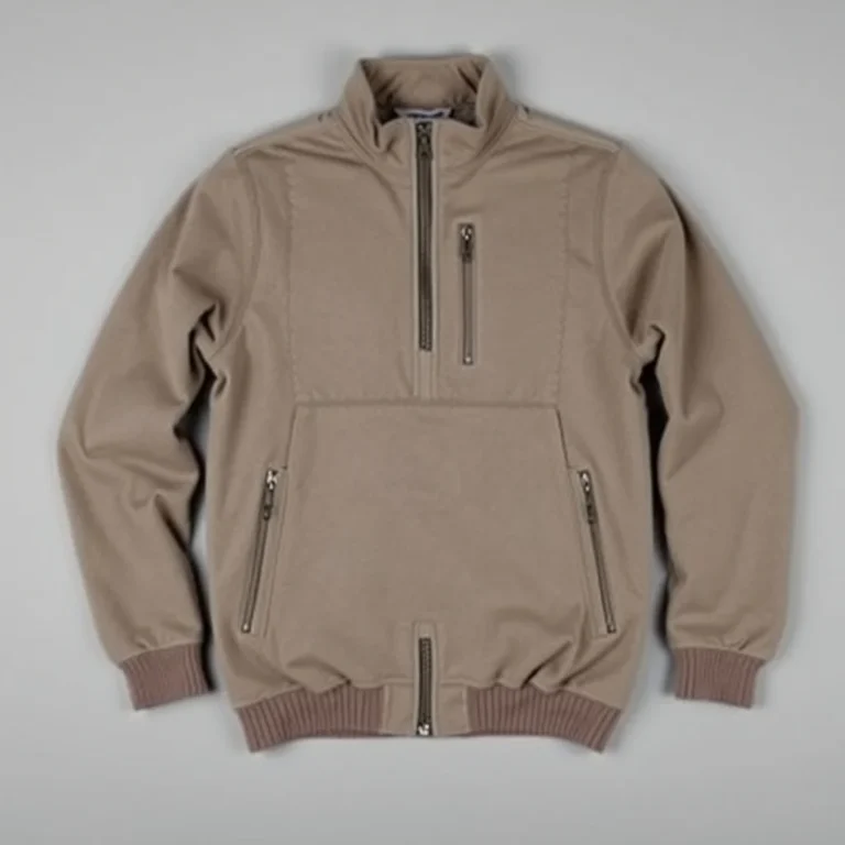{color} brushed cotton fleece zip front jacket made by Benjima