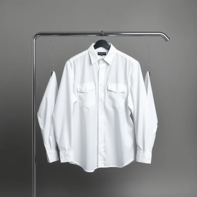 {color} moisture wicking polyester mesh button down work shirt made by Benjima