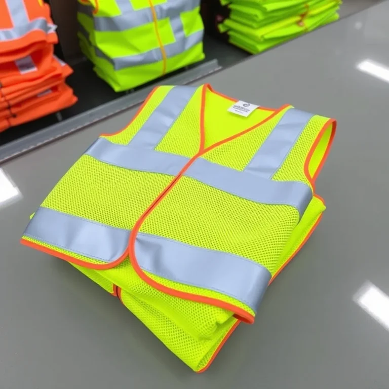 {color} moisture wicking polyester mesh high visibility safety vest made by Benjima