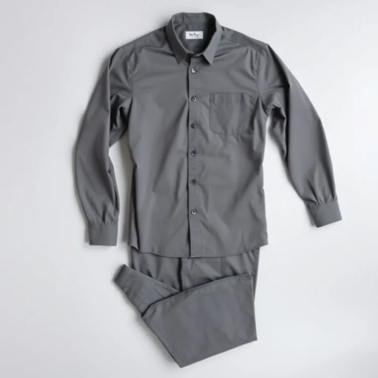 {color} moisture wicking polyester mesh two piece corporate uniform set made by Benjima