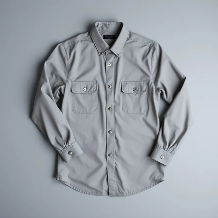 {color} nylon spandex four way stretch button down work shirt made by Benjima
