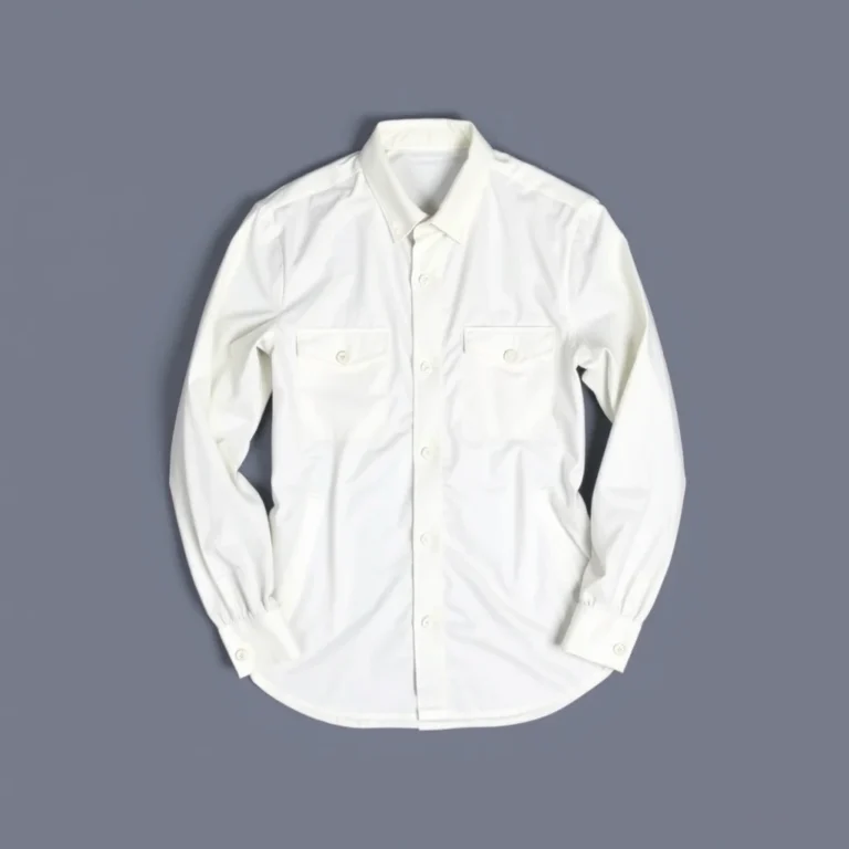 {color} nylon spandex four way stretch button down work shirt made by Benjima