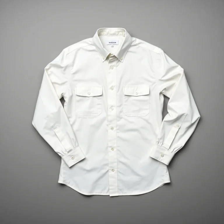 {color} nylon spandex four way stretch button down work shirt made by Benjima