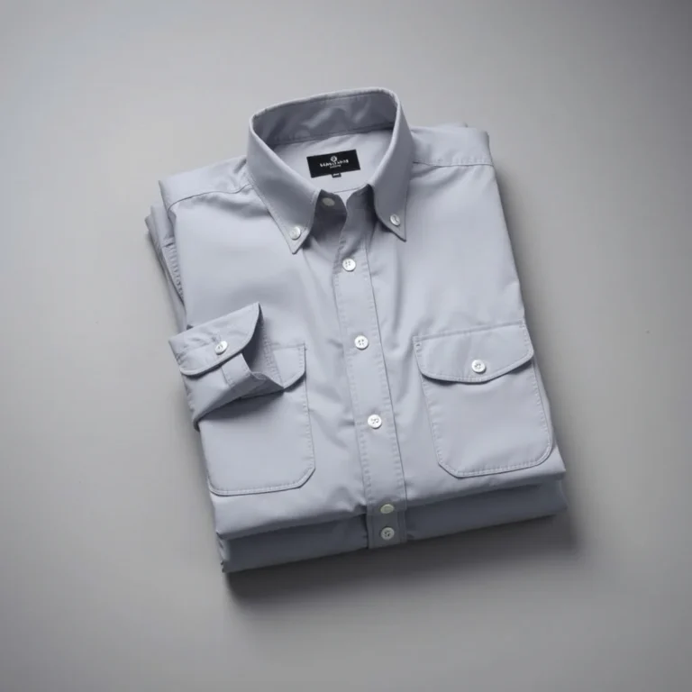 {color} nylon spandex four way stretch button down work shirt made by Benjima