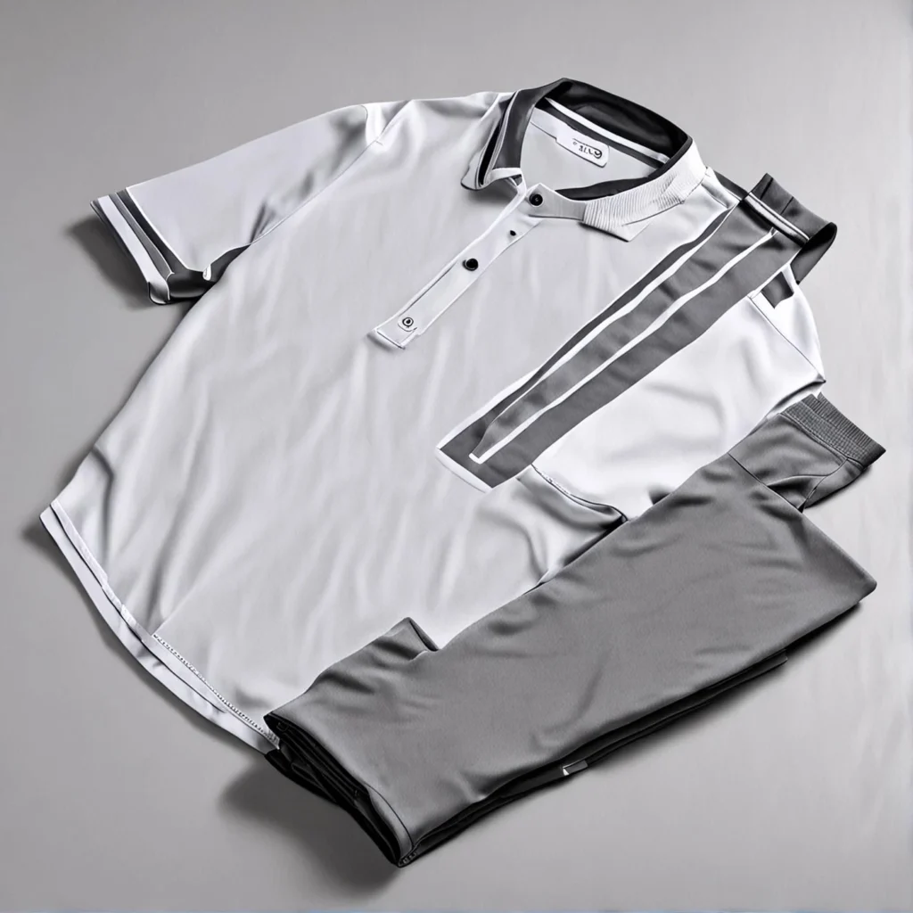 A neat stack of customized football training shirts showing different sizes.