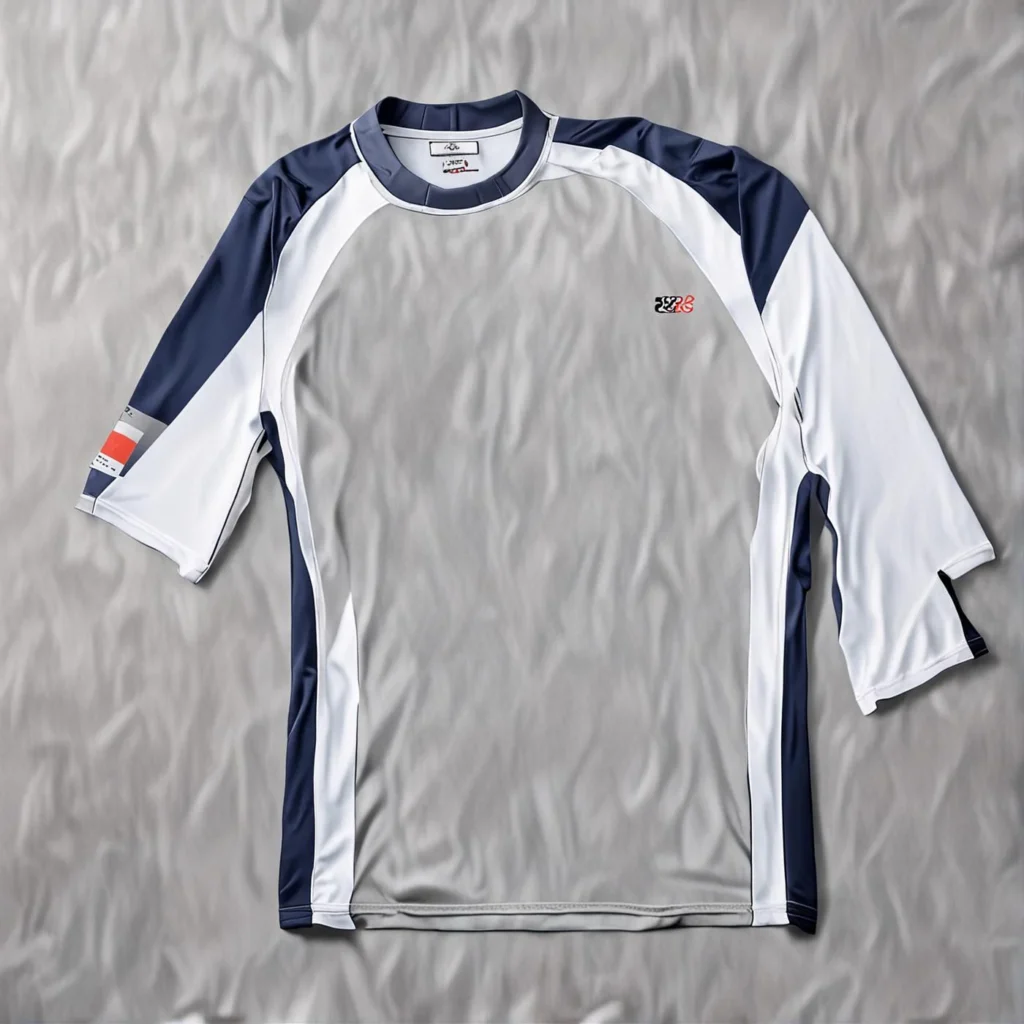Professional interlock polyester football training jersey laid flat.
