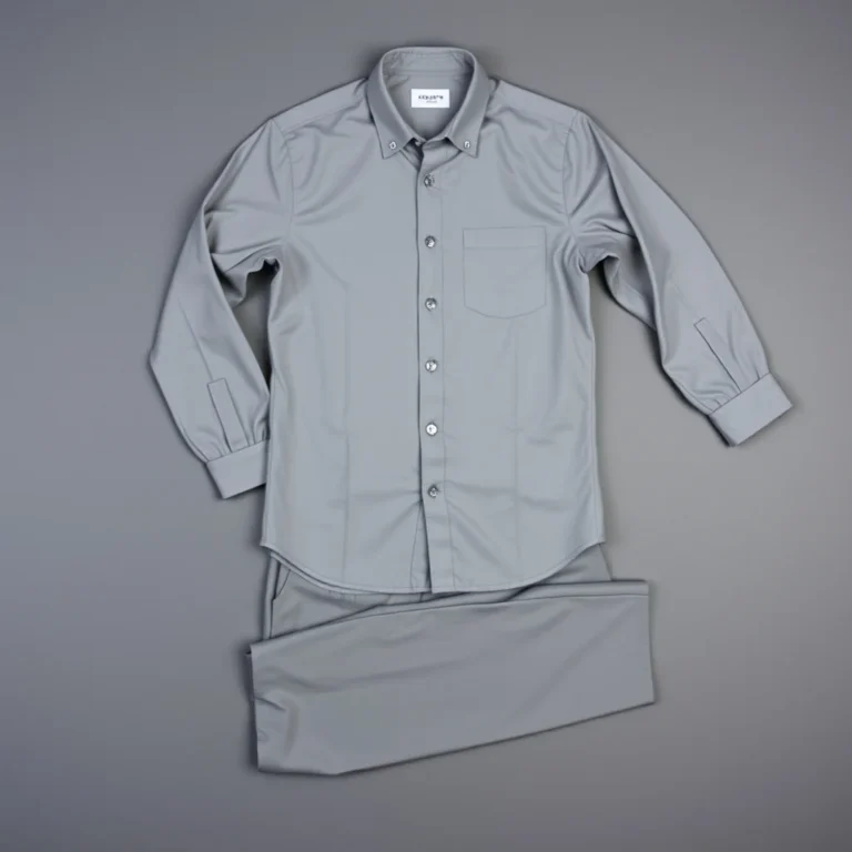 {color} polyester interlock two piece corporate uniform set made by Benjima