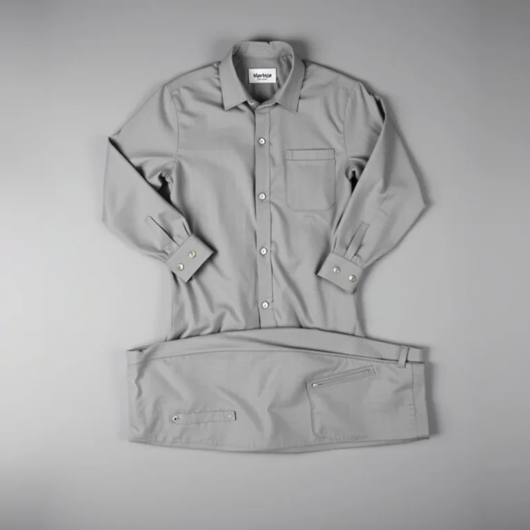 {color} polyester interlock two piece corporate uniform set made by Benjima