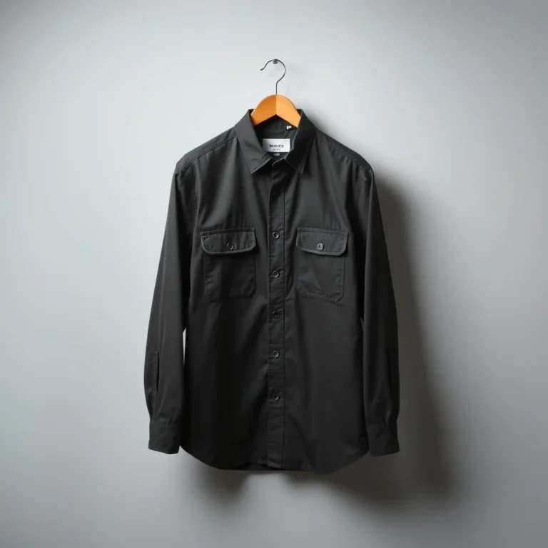 {color} premium fabric button down work shirt made by Benjima