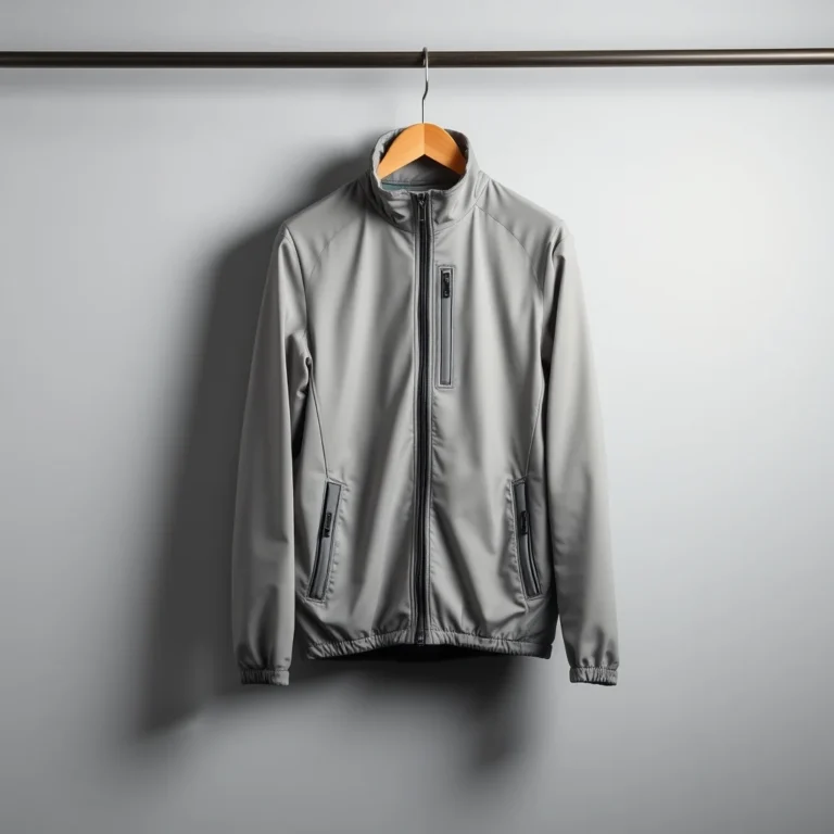 {color} softshell laminate zip front jacket made by Benjima