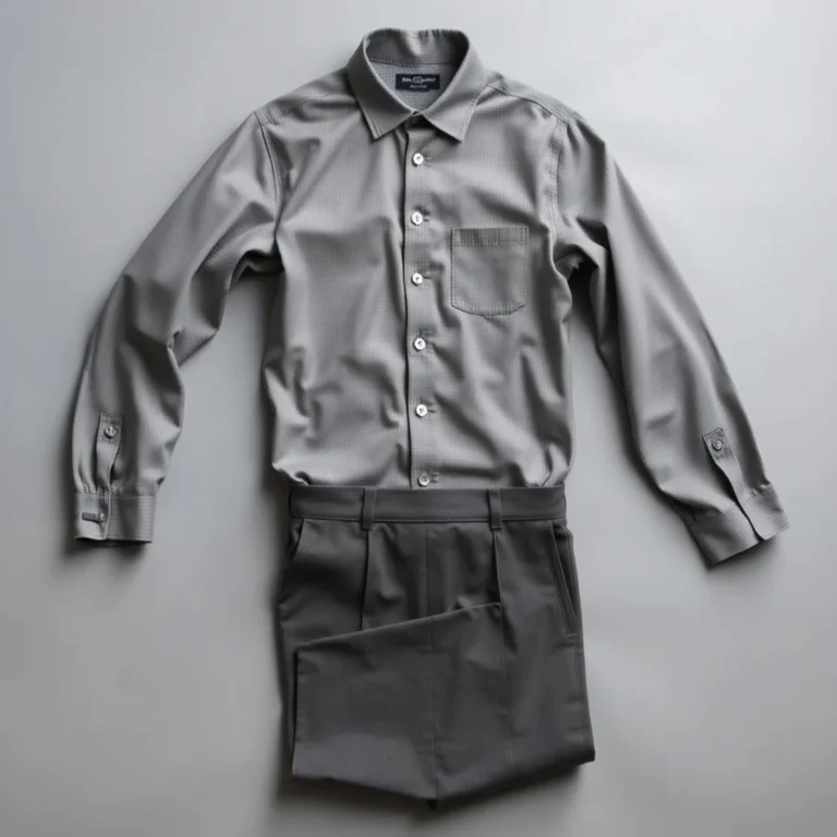 {color} waffle knit two piece corporate uniform set made by Benjima