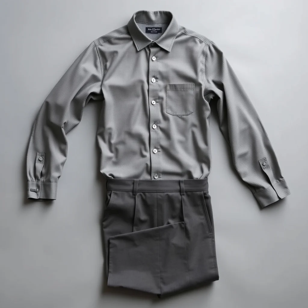 {color} waffle knit two piece corporate uniform set made by Benjima