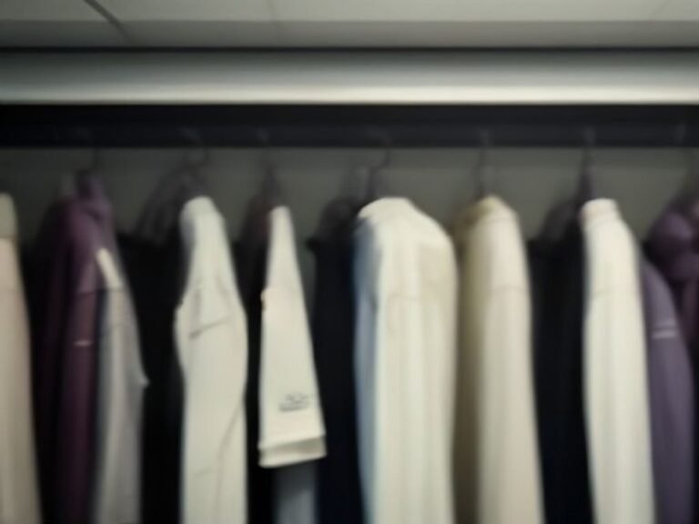 Team warm up jackets on hangers