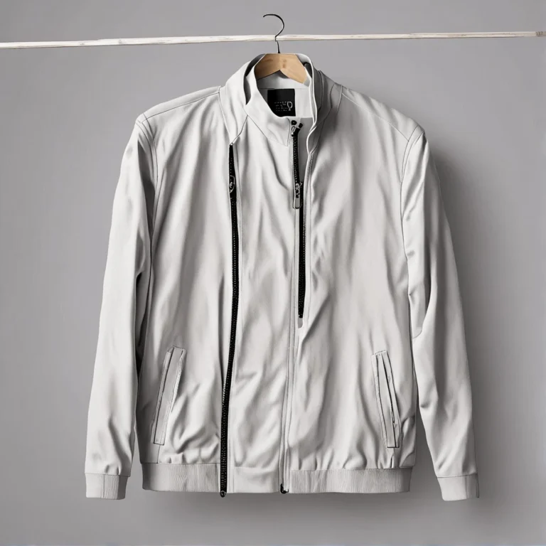 {color} polyester interlock zip front jacket made by Benjima